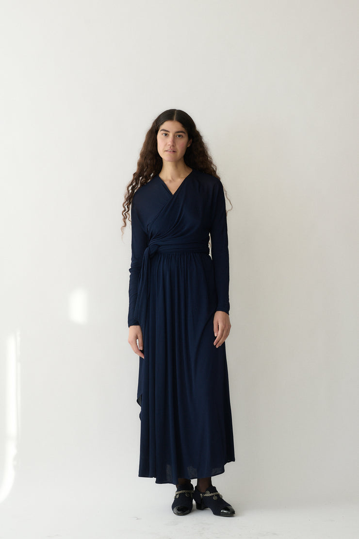 Geoffrey Beene Navy Wrap Dress - Desert Vintage