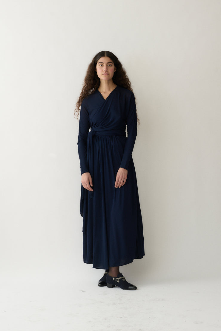 Geoffrey Beene Navy Wrap Dress - Desert Vintage