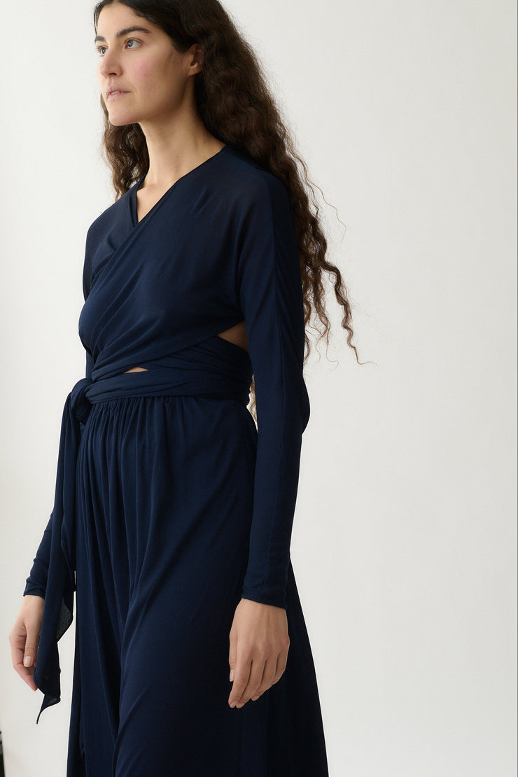 Geoffrey Beene Navy Wrap Dress - Desert Vintage