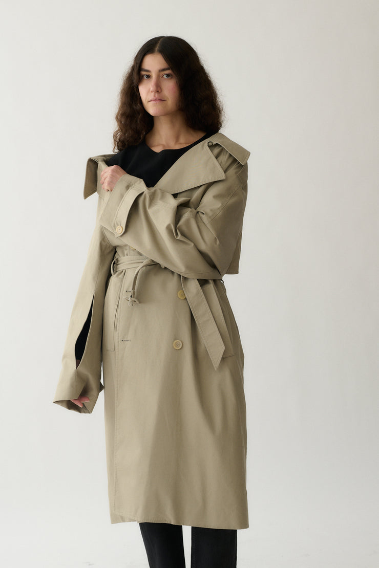 Balenciaga Asymmetric Trench Coat - Desert Vintage