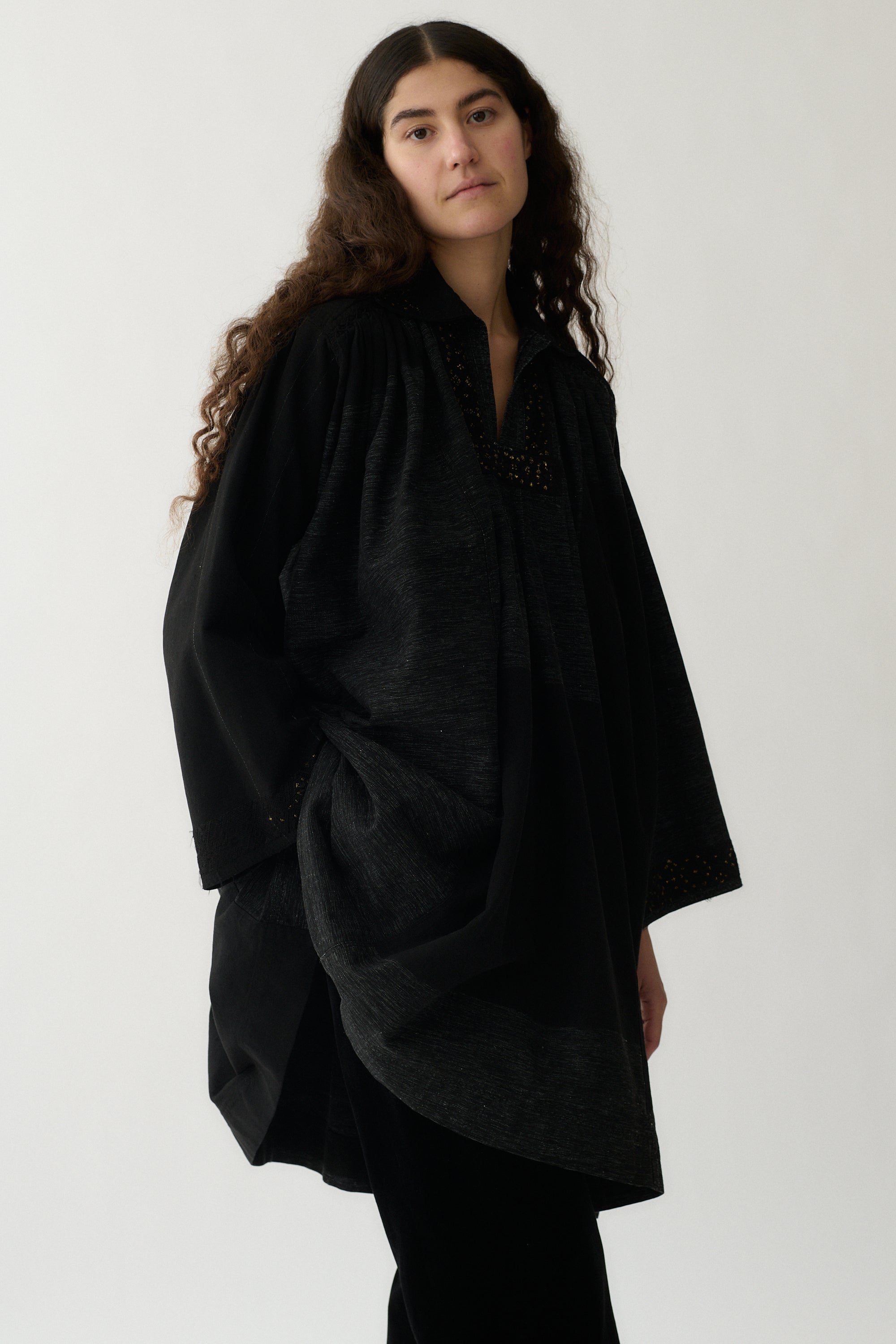 Black Embroidered Folk Blouse - Desert Vintage