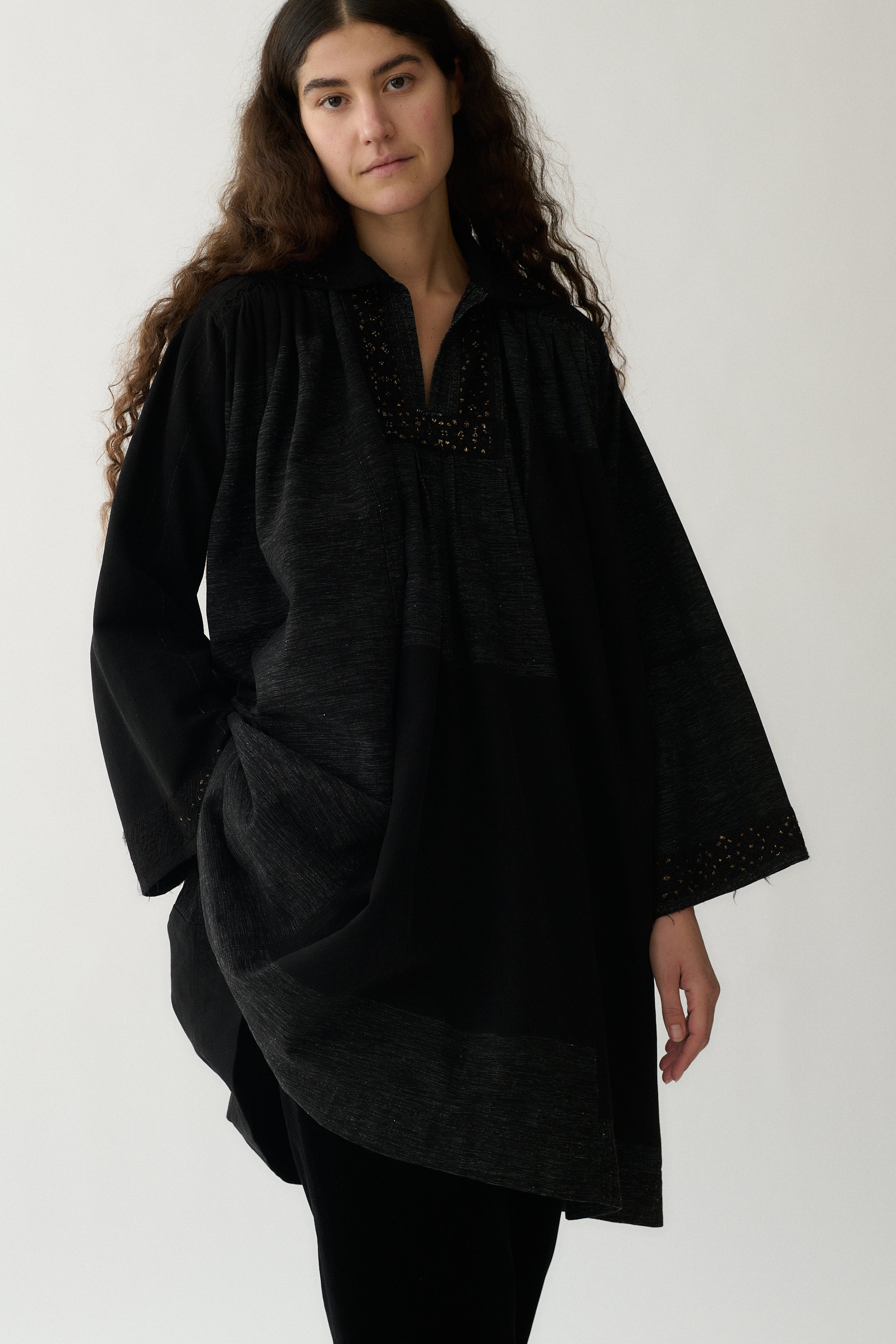 Black Embroidered Folk Blouse - Desert Vintage