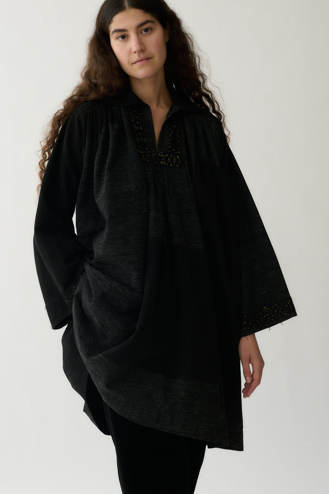 Black Embroidered Folk Blouse - Desert Vintage