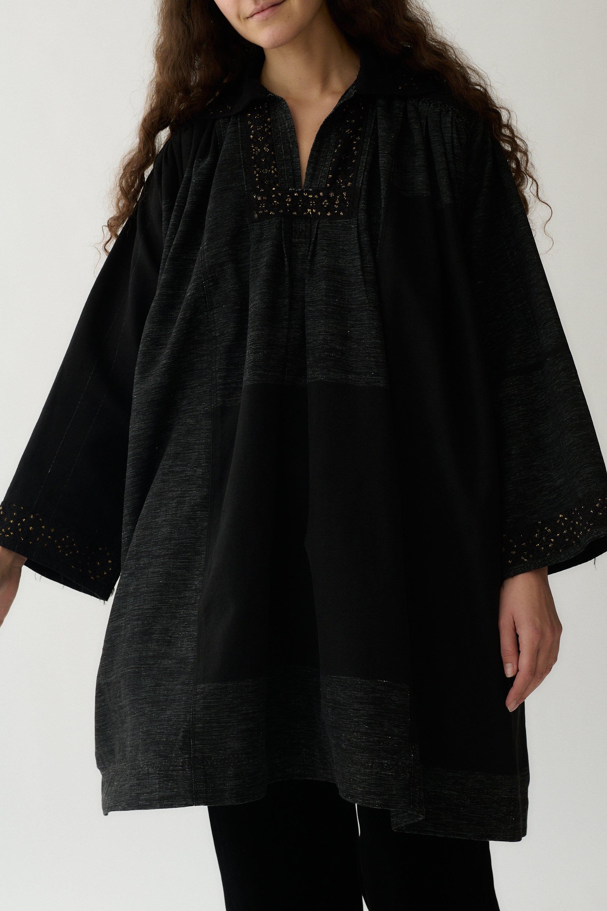 Black Embroidered Folk Blouse - Desert Vintage