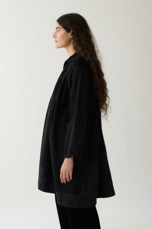 Black Embroidered Folk Blouse - Desert Vintage