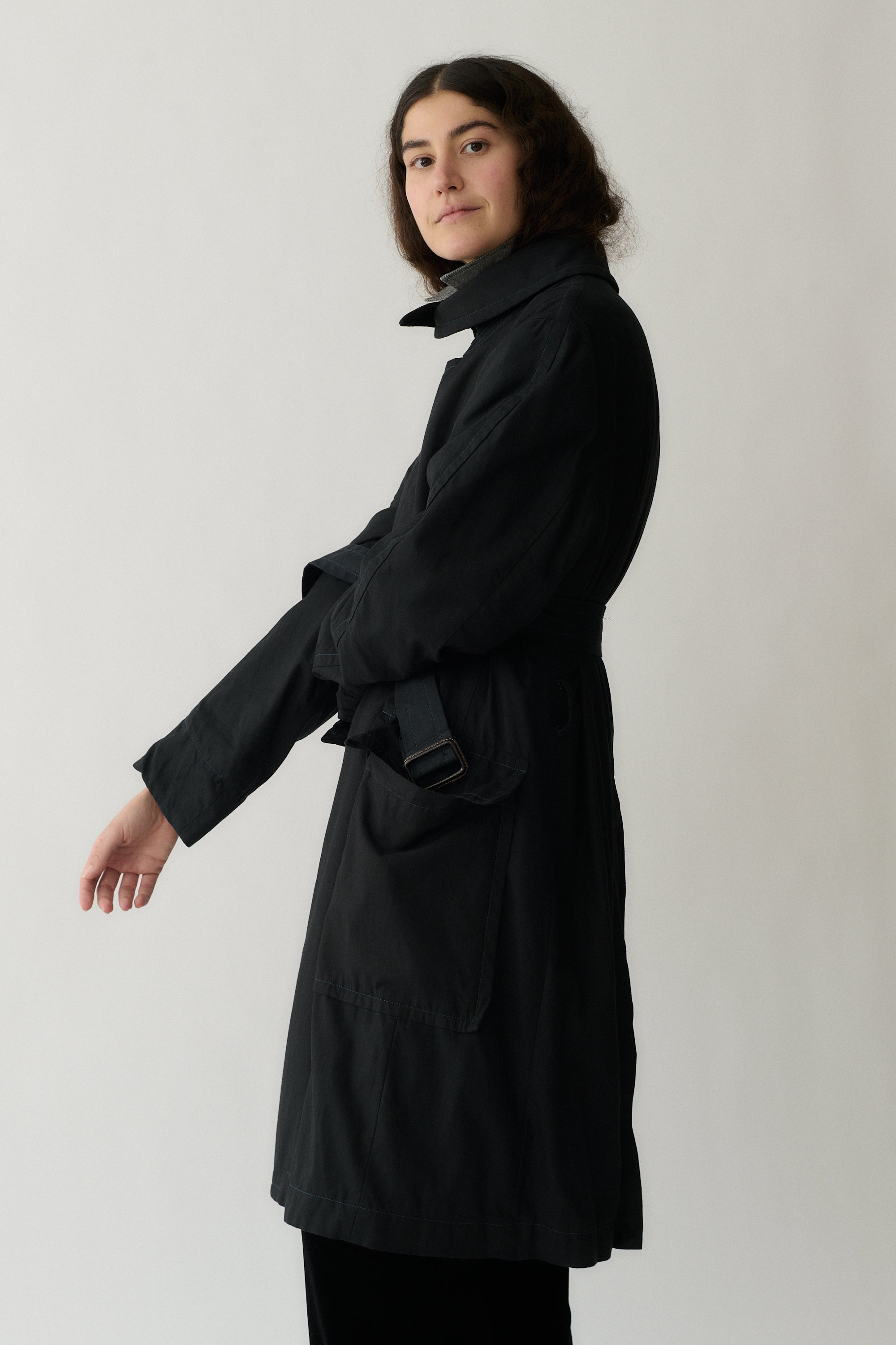 Margiela Black Trench Coat - Desert Vintage