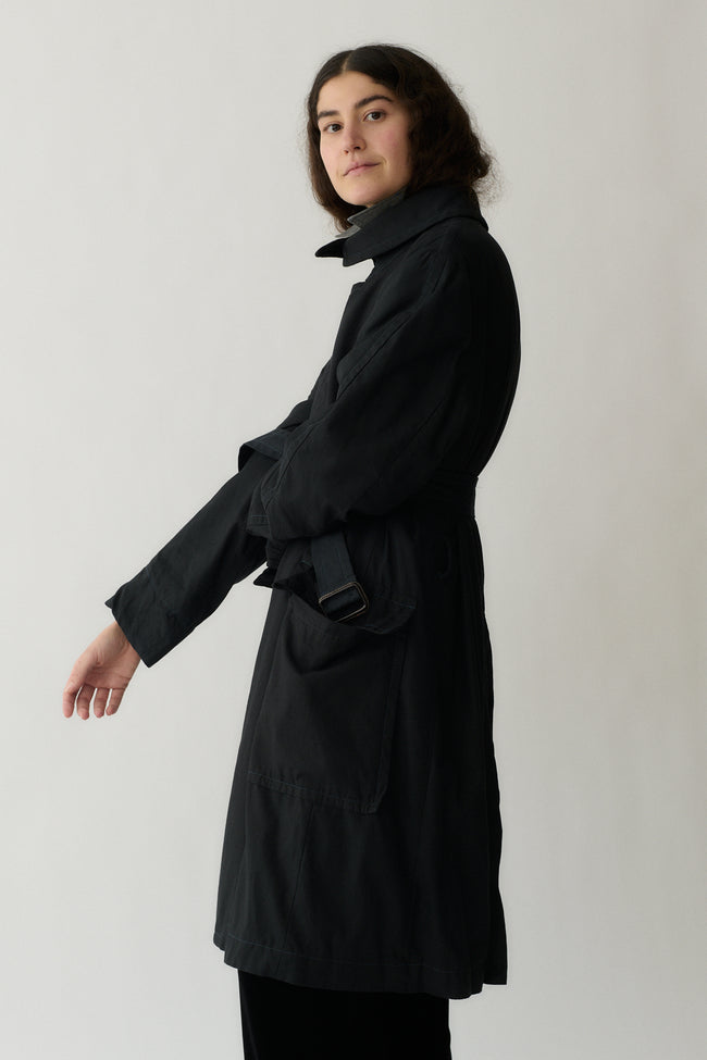 Margiela Black Trench Coat - Desert Vintage