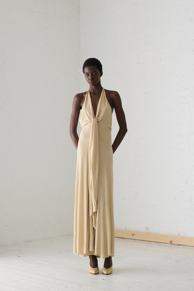 1970s Halston Jersey Gown - Desert Vintage 1970s Halston Jersey Gown - Desert Vintage