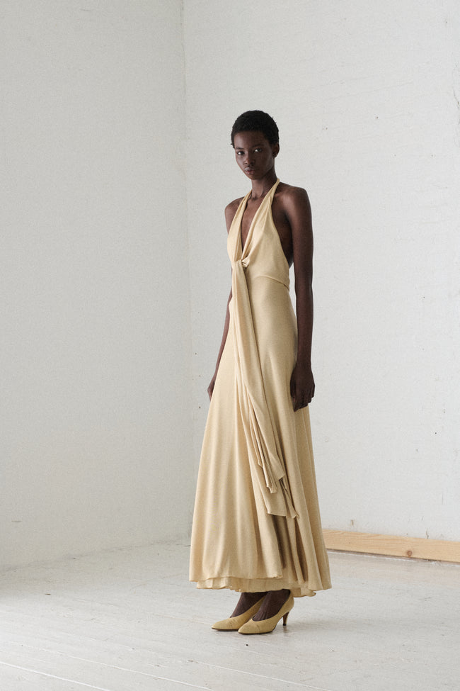 1970s Halston Jersey Gown - Desert Vintage 1970s Halston Jersey Gown - Desert Vintage