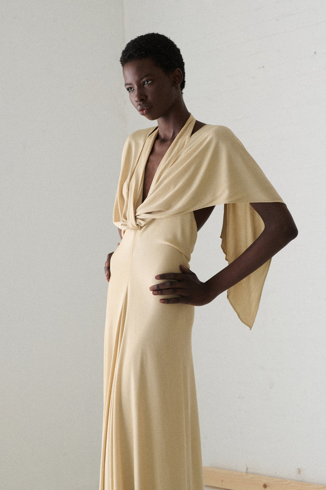 1970s Halston Jersey Gown - Desert Vintage 1970s Halston Jersey Gown - Desert Vintage