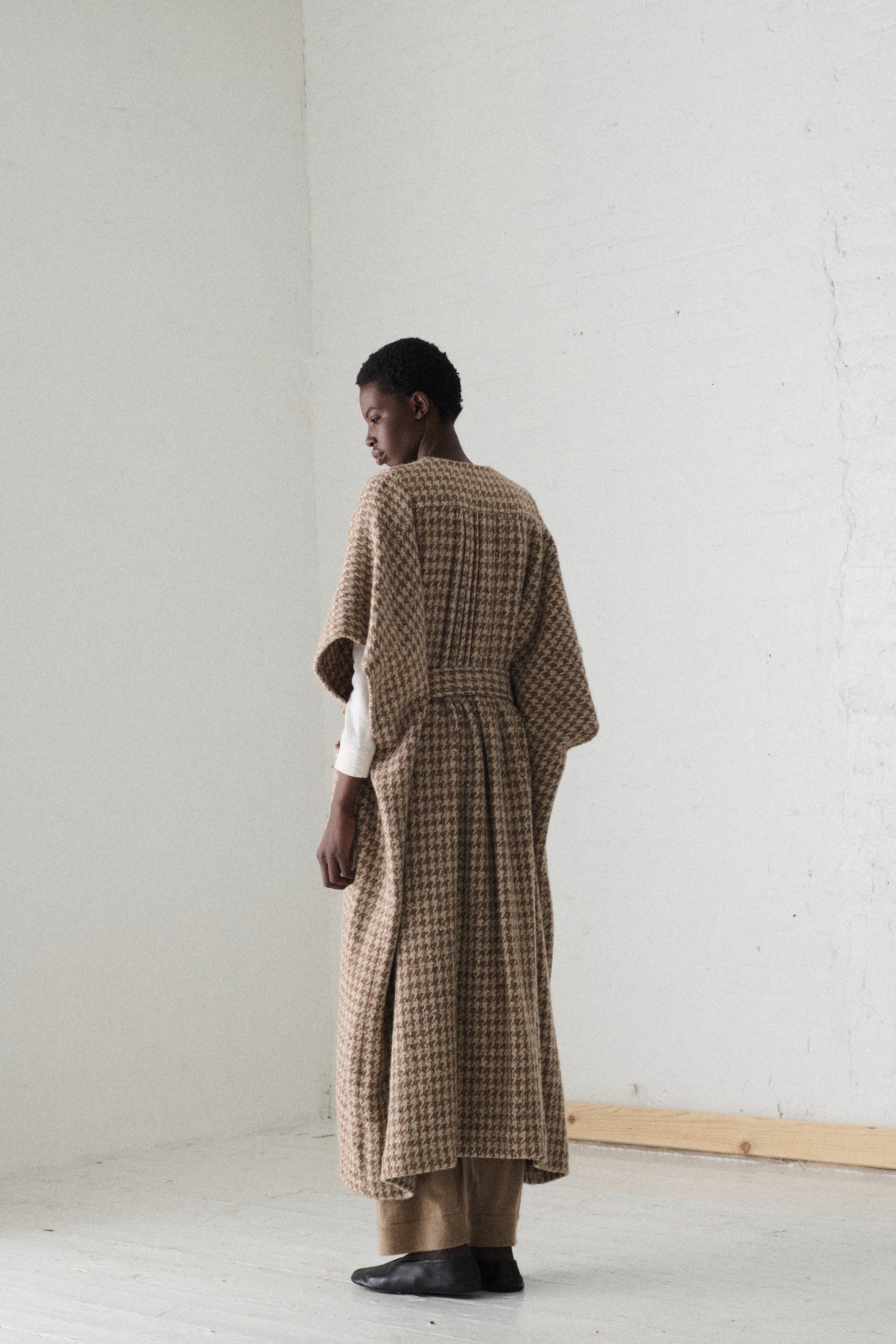 Veronique Branquinho Houndstooth Cape - Desert Vintage