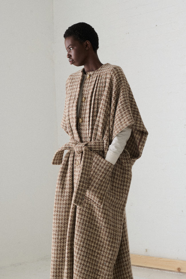 Veronique Branquinho Houndstooth Cape - Desert Vintage