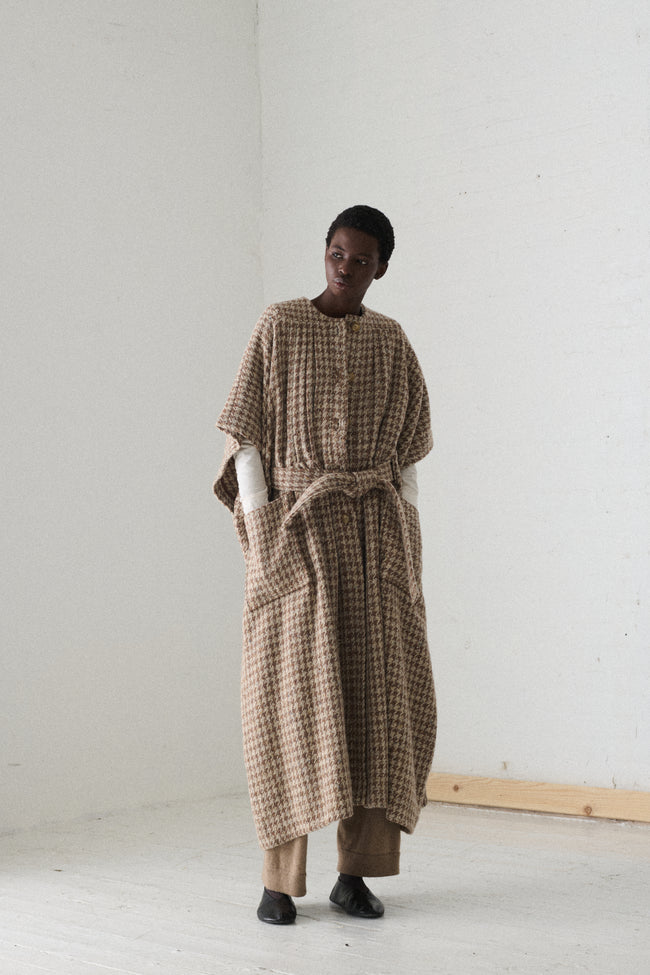 Veronique Branquinho Houndstooth Cape - Desert Vintage