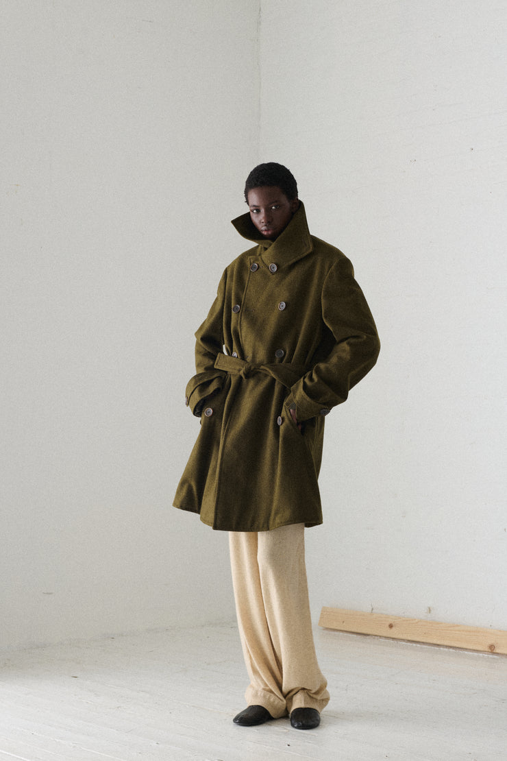 Bottega Veneta Green Wool Coat - Desert Vintage