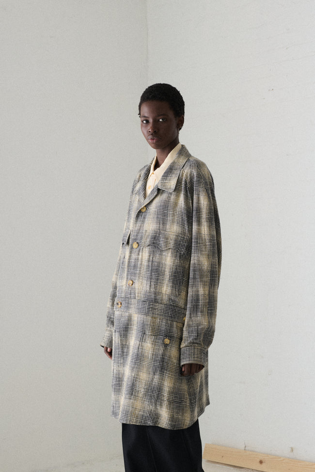 1980s Issey Miyake Plaid Coat - Desert Vintage