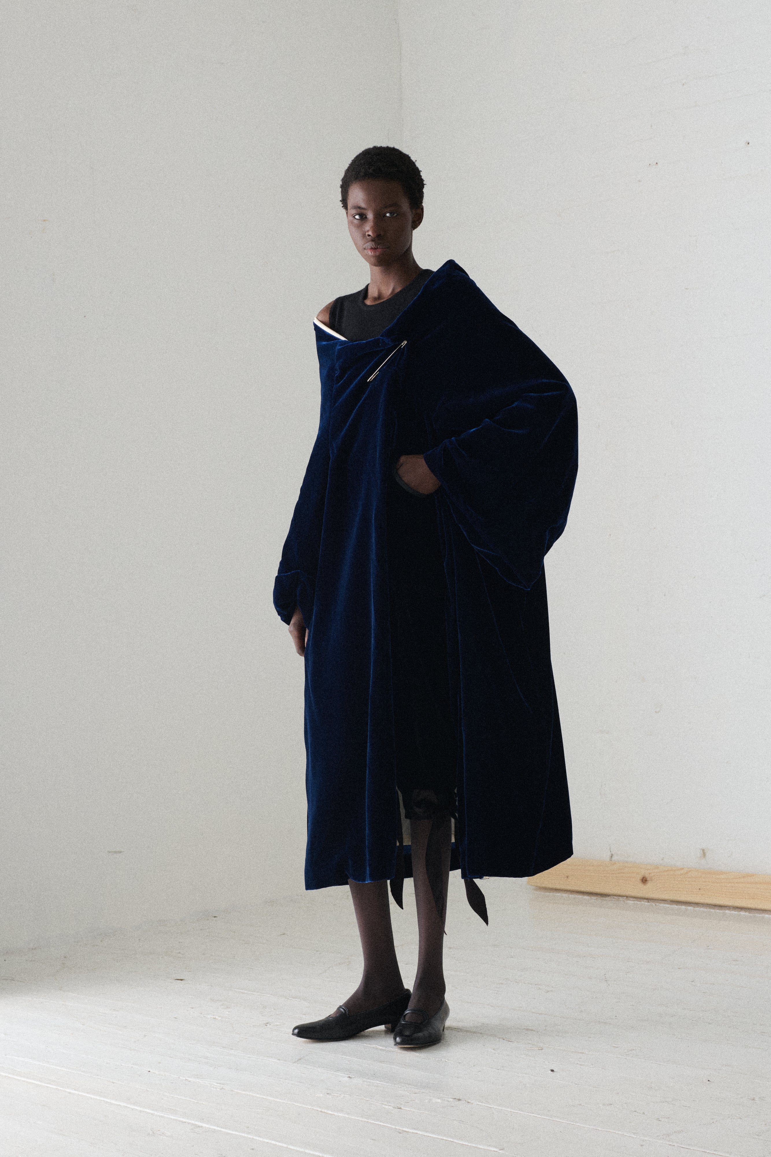 1996 CdG Blue Velvet Evening Coat - Desert Vintage