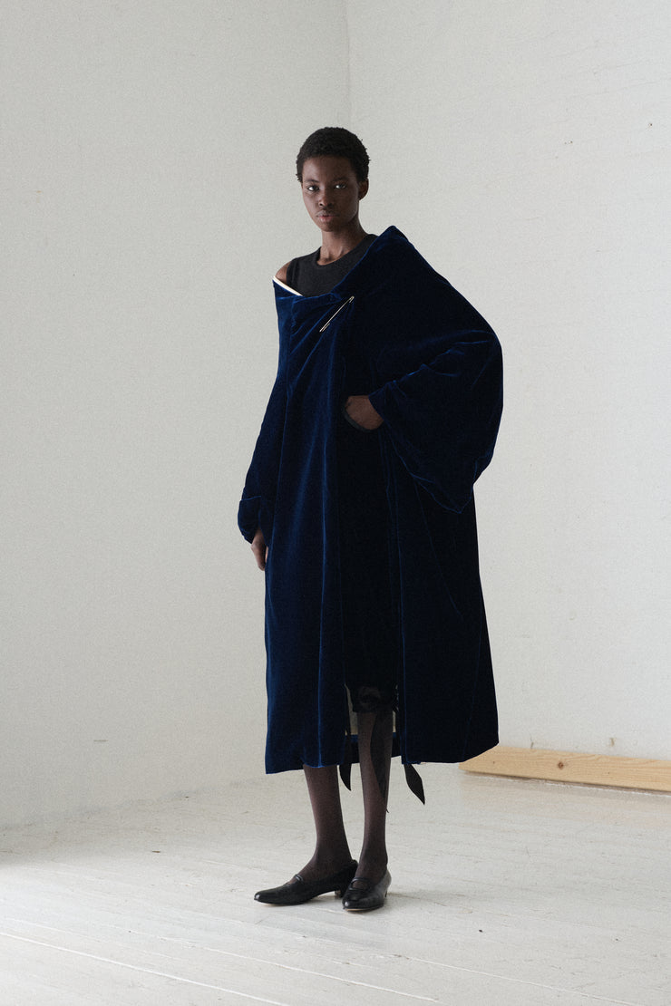 1996 CdG Blue Velvet Evening Coat - Desert Vintage