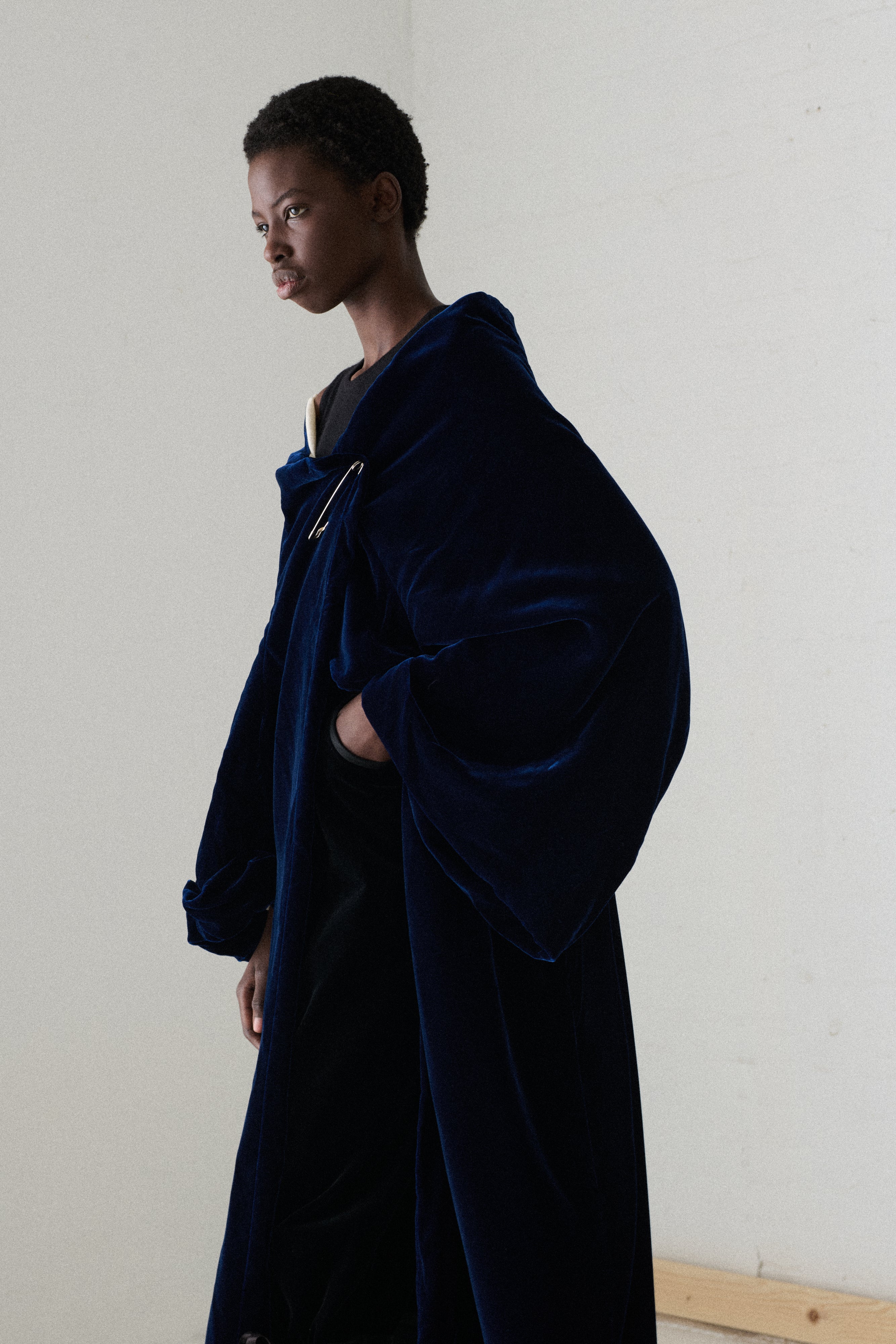 1996 CdG Blue Velvet Evening Coat - Desert Vintage