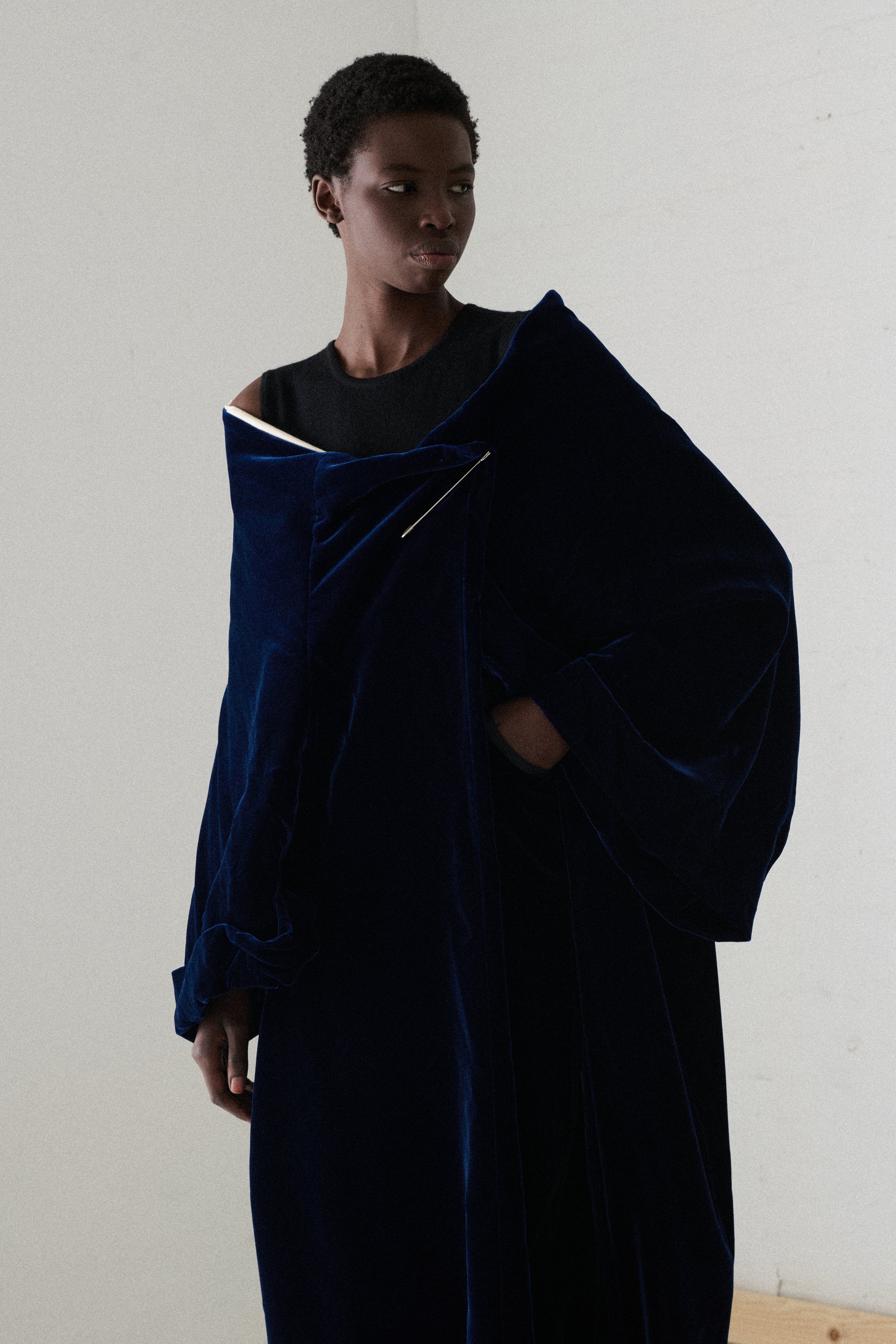 1996 CdG Blue Velvet Evening Coat - Desert Vintage