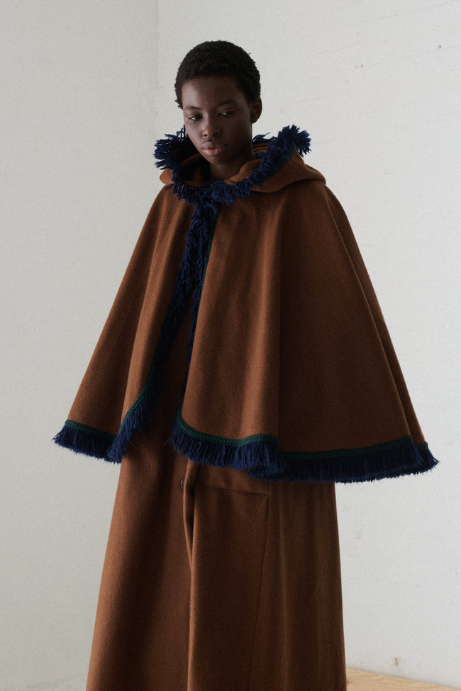 Ysl Wool Cape - Desert Vintage
