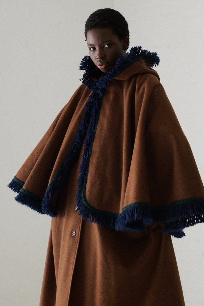 Ysl Wool Cape - Desert Vintage