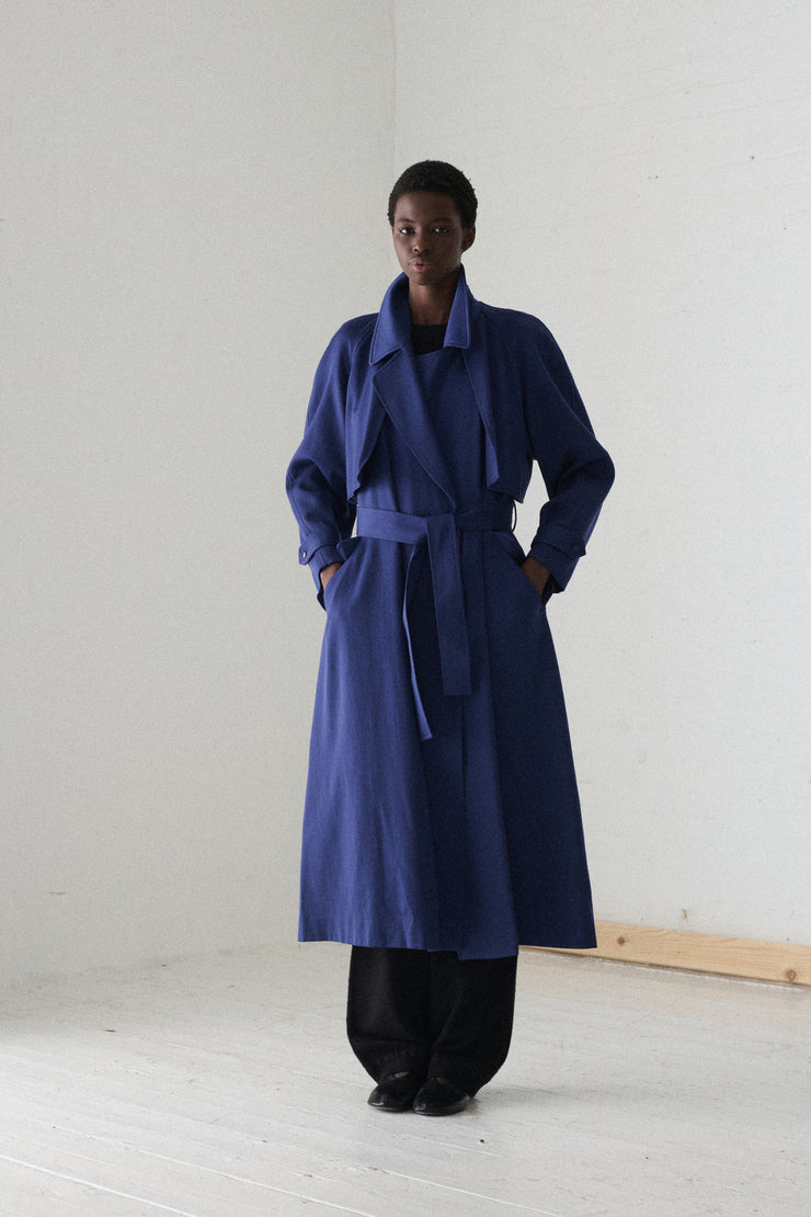 Kenzo Blu Trench Coat - Desert Vintage