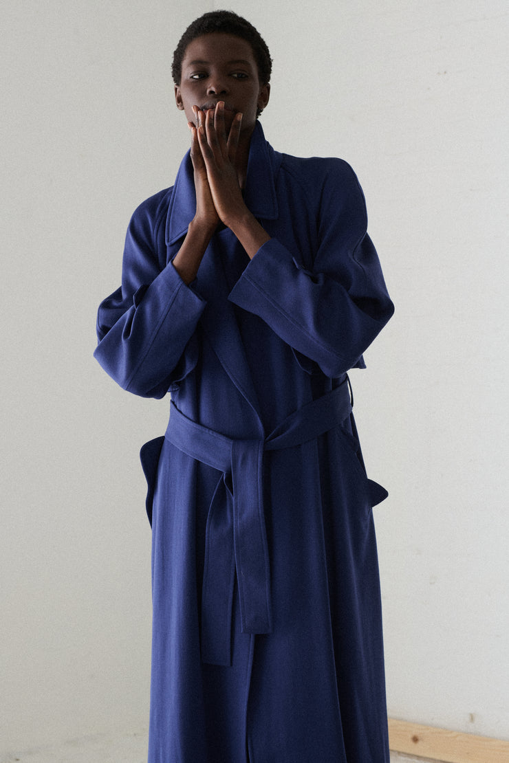 Kenzo Blu Trench Coat - Desert Vintage