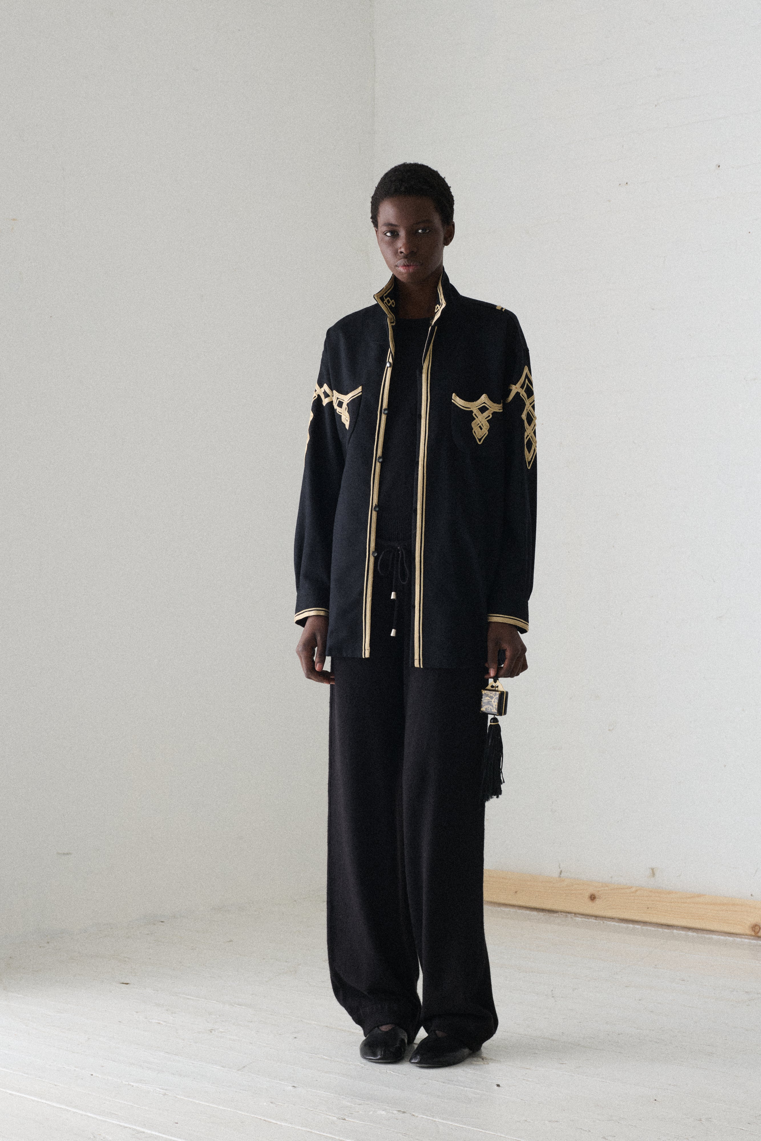 Matsuda Black Wool Blouse - Desert Vintage