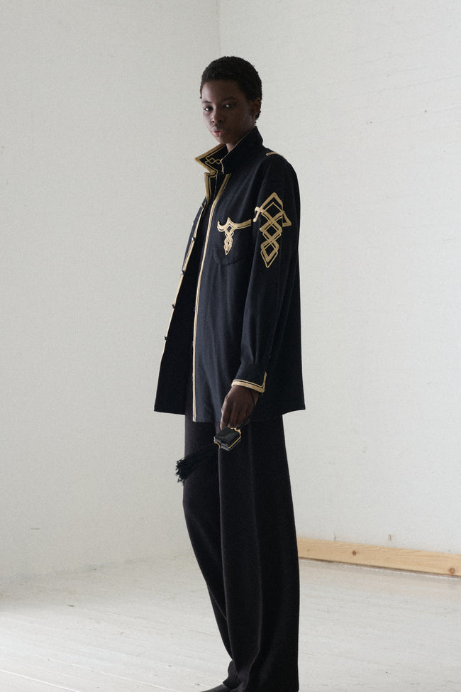 Matsuda Black Wool Blouse - Desert Vintage