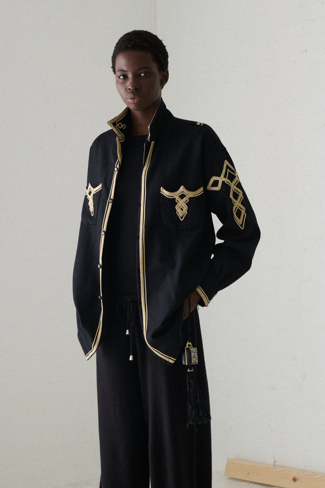 Matsuda Black Wool Blouse - Desert Vintage