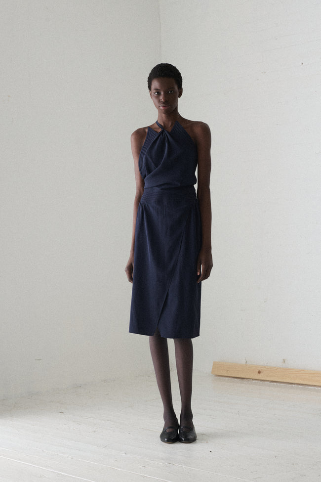 Chloé Navy Silk Dress - Desert Vintage