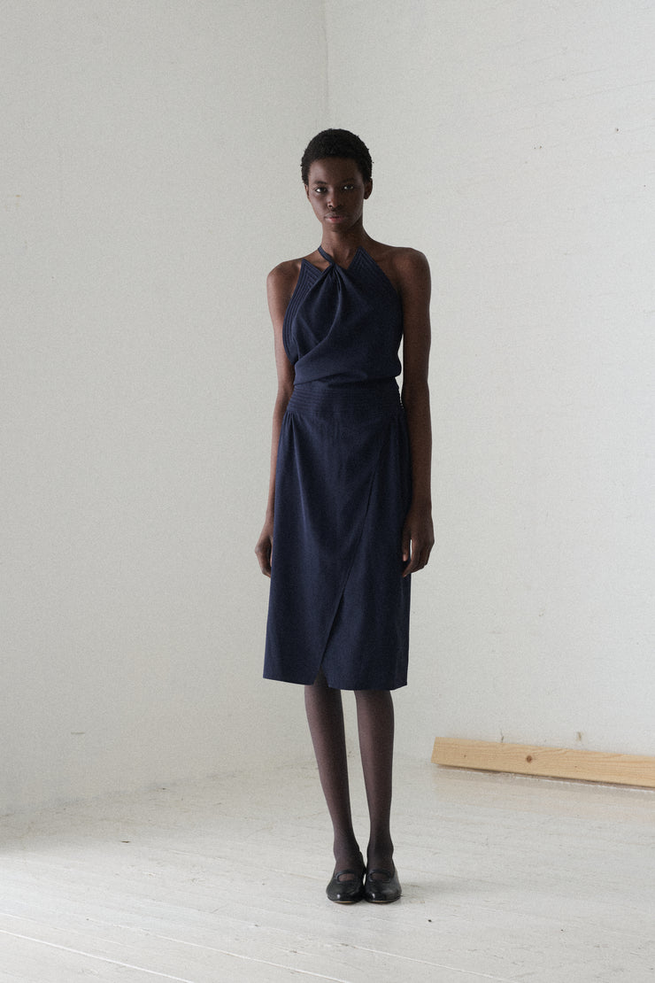 Chloé Navy Silk Dress - Desert Vintage