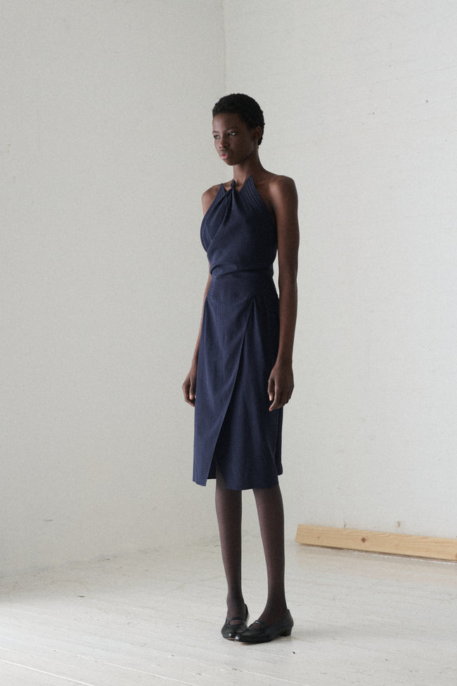 Chloé Navy Silk Dress - Desert Vintage