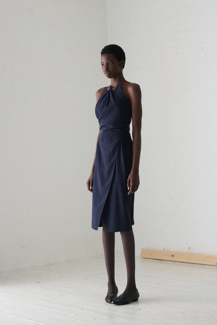 Chloé Navy Silk Dress - Desert Vintage