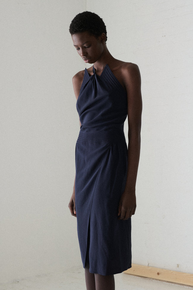 Chloé Navy Silk Dress - Desert Vintage
