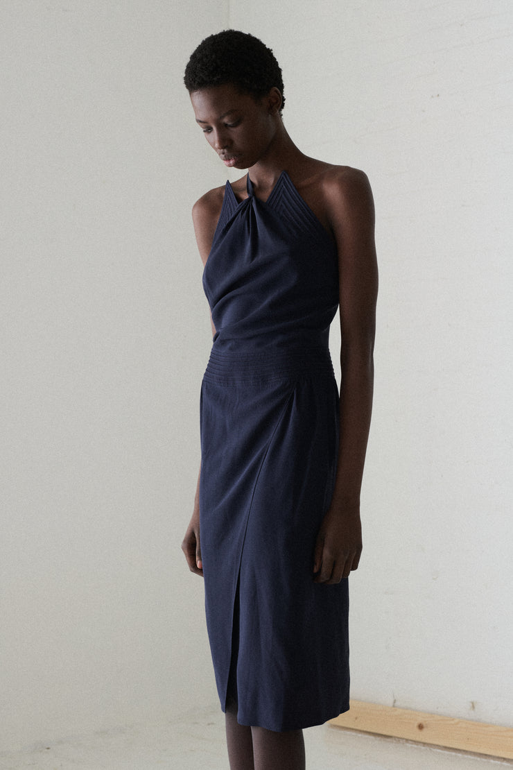 Chloé Navy Silk Dress - Desert Vintage