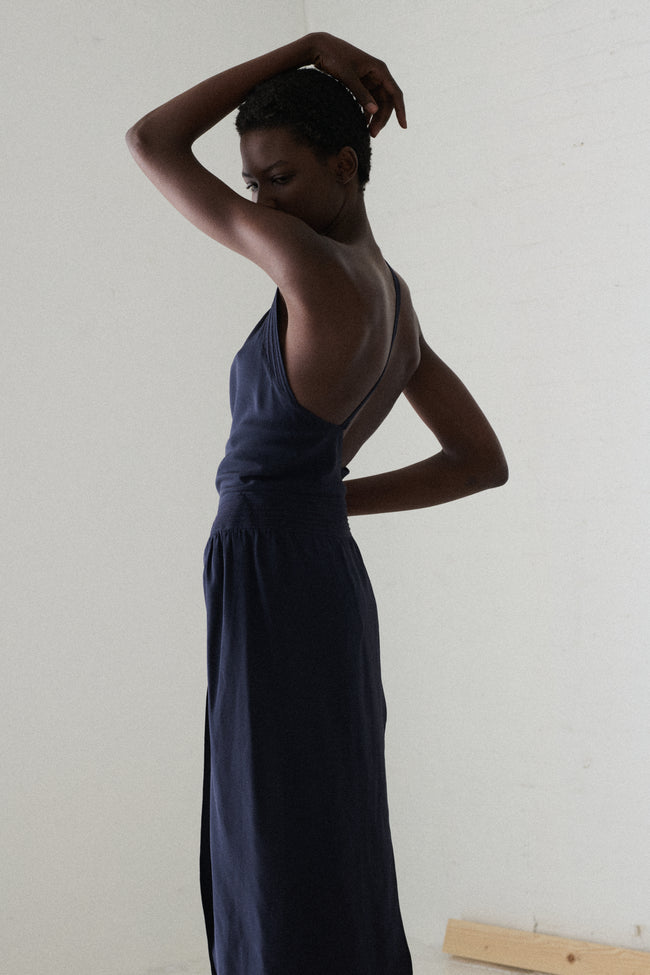 Chloé Navy Silk Dress - Desert Vintage