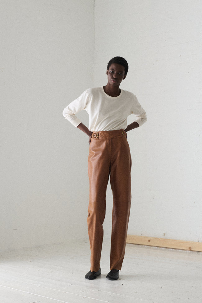 Celine Leather Trousers - Desert Vintage