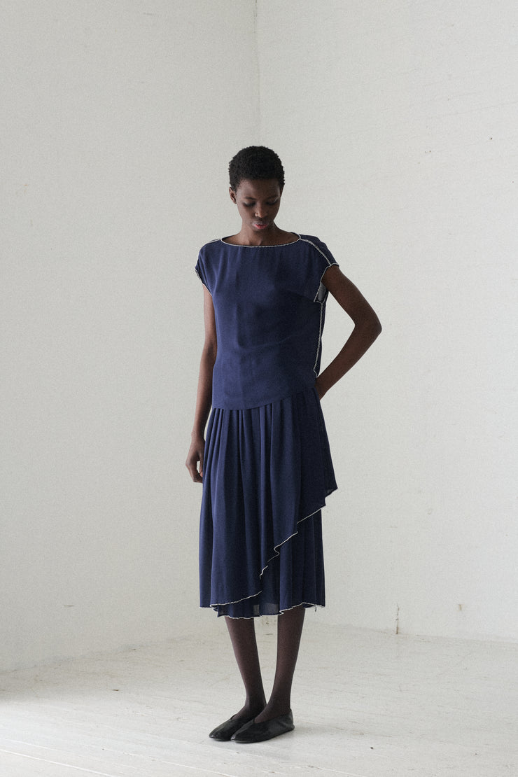 Chloé Blu Silk Ensemble - Desert Vintage