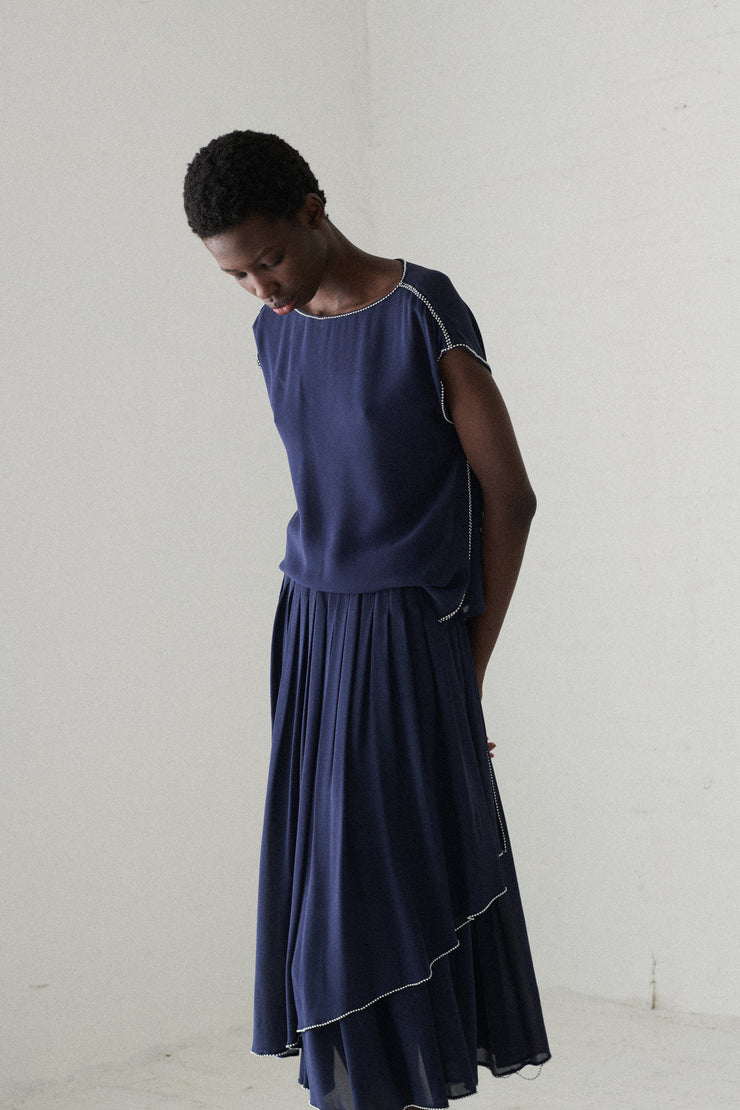 Chloé Blu Silk Ensemble - Desert Vintage