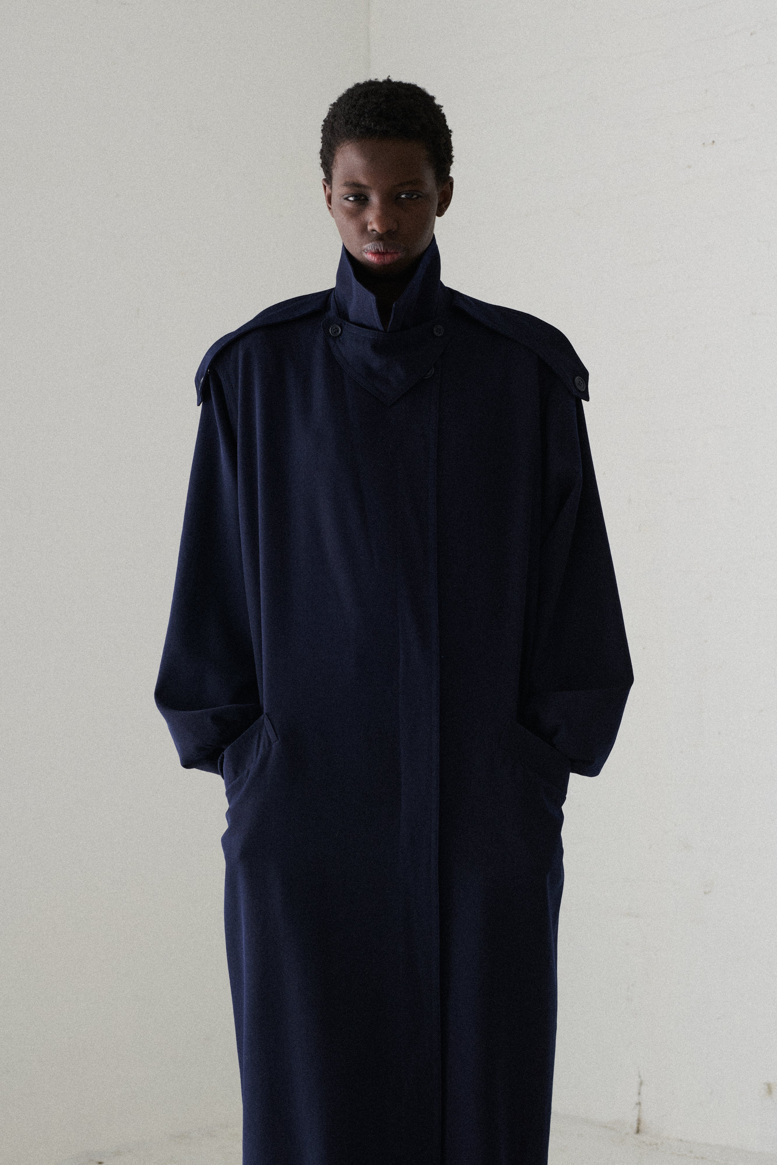 Bill Blass Navy Wool Coat - Desert Vintage