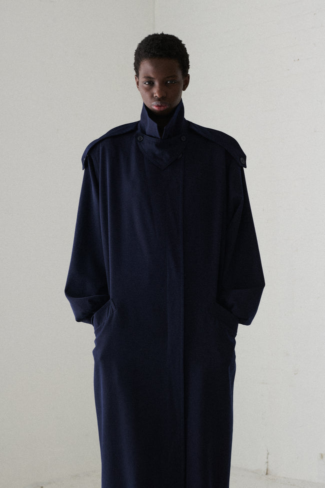 Bill Blass Navy Wool Coat - Desert Vintage