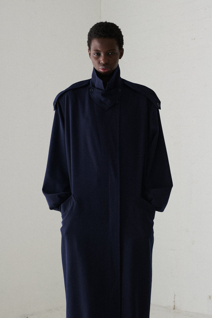 Bill Blass Navy Wool Coat - Desert Vintage