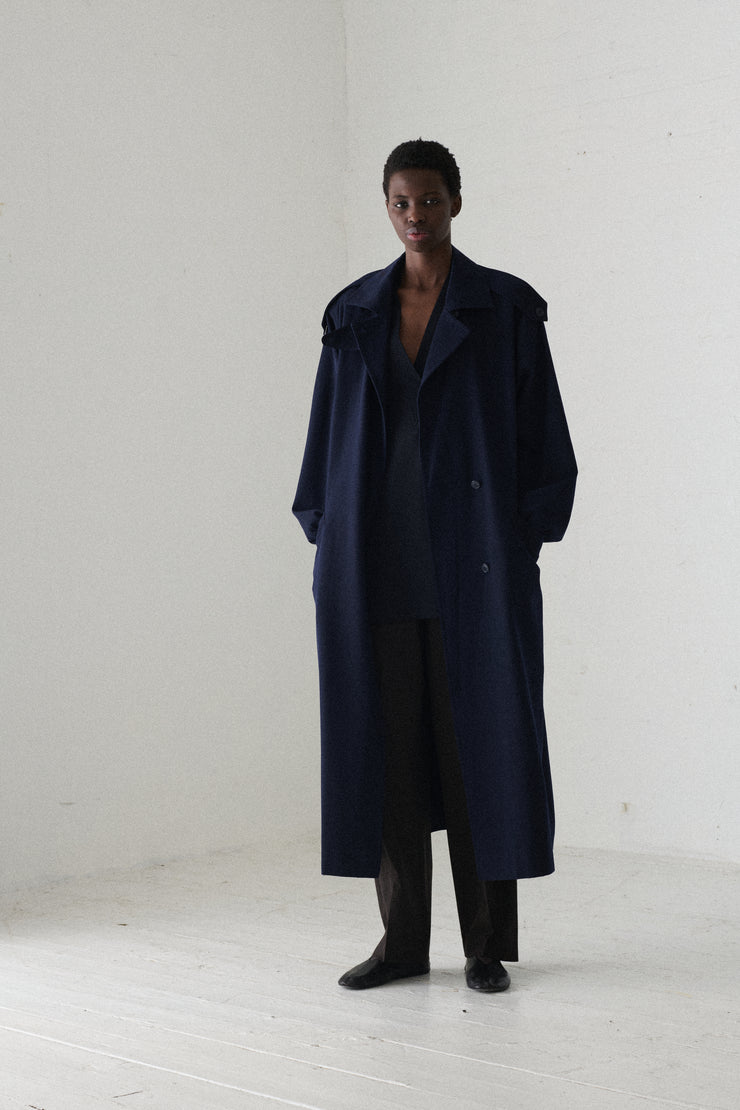Bill Blass Navy Wool Coat - Desert Vintage