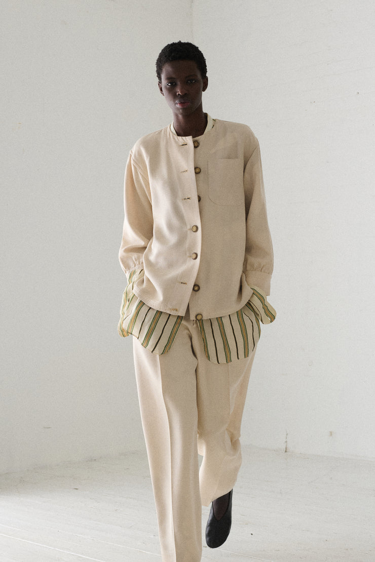 Ysl White Cotton Suit - Desert Vintage