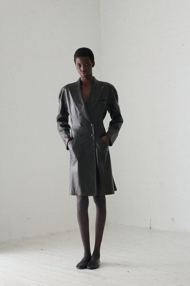 Alaïa Green Leather Dress - Desert Vintage