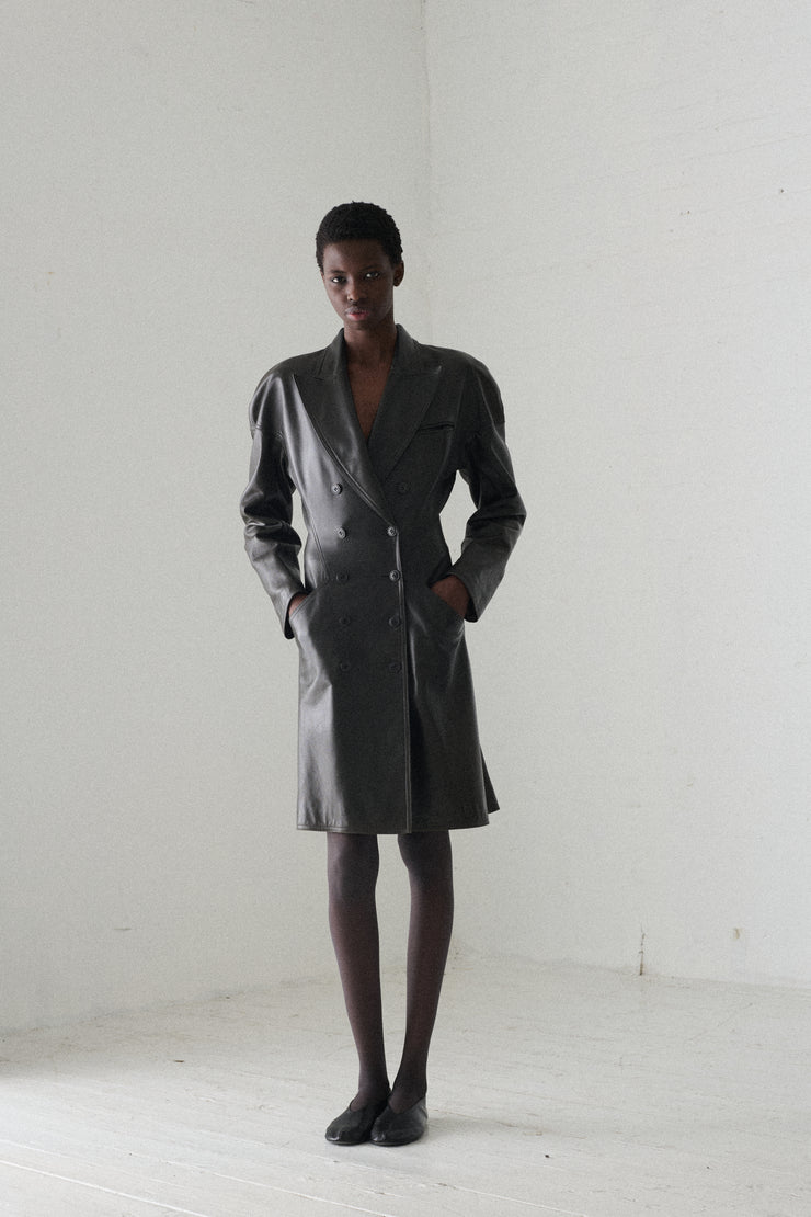 Alaïa Green Leather Dress - Desert Vintage