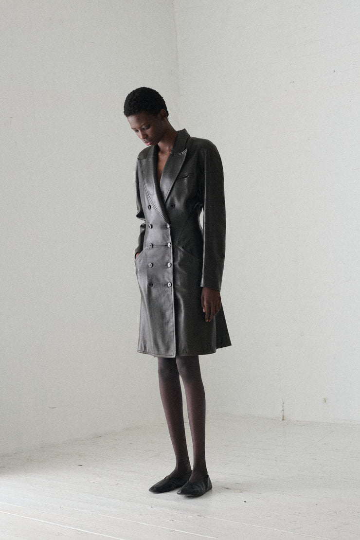 Alaïa Green Leather Dress - Desert Vintage