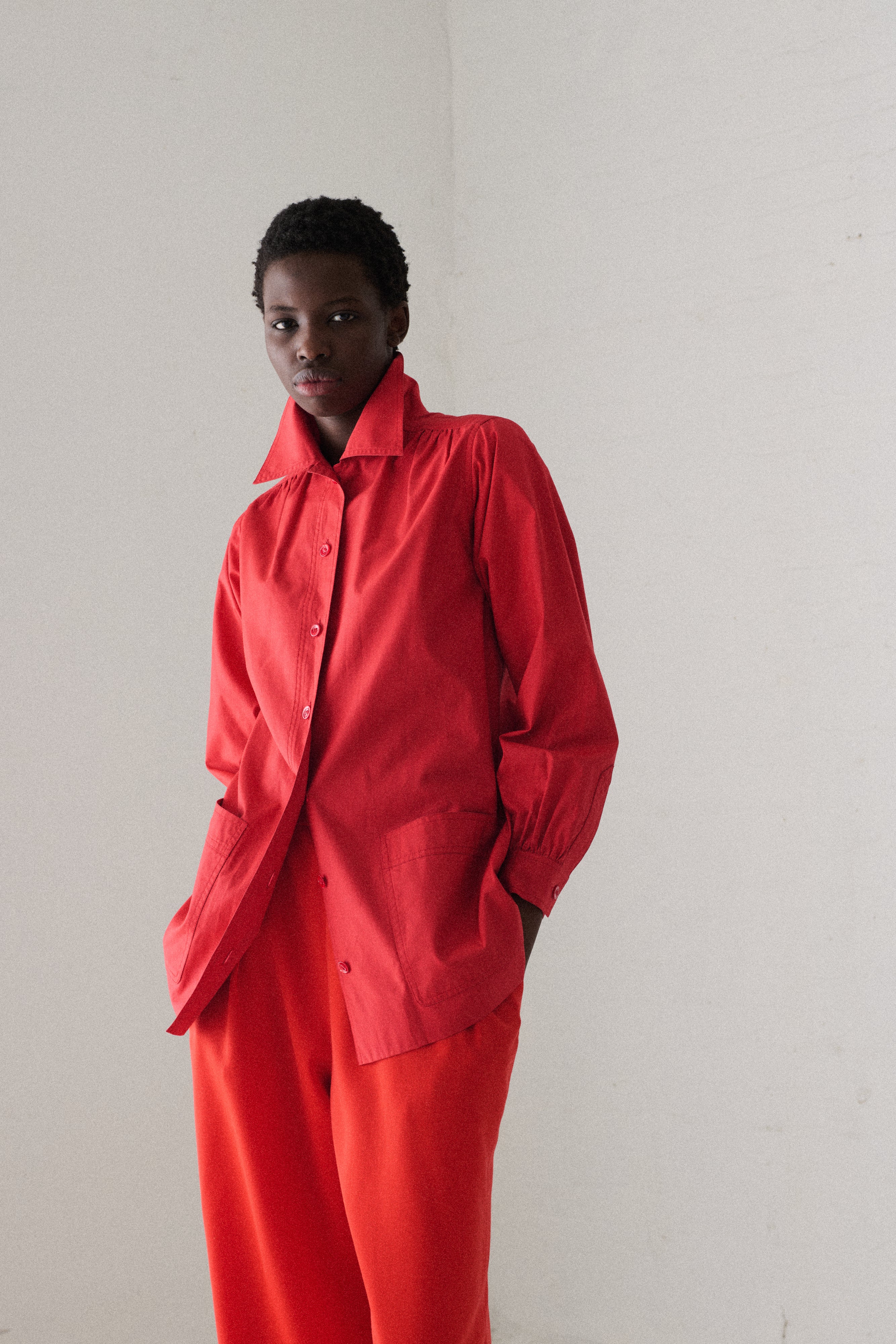 Ysl Tomato Red Blouse - Desert Vintage