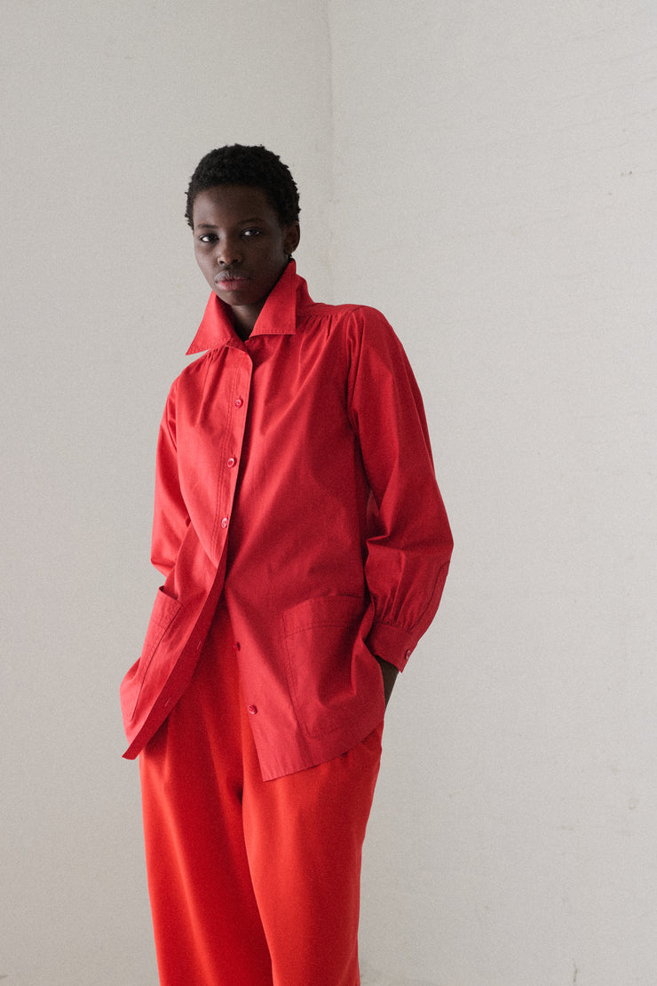 Ysl Tomato Red Blouse - Desert Vintage